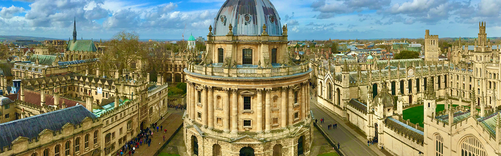 View of Cambridge's iconic campus, featuring the old and detailed architecture.